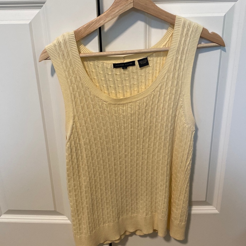 yellow sweater vest